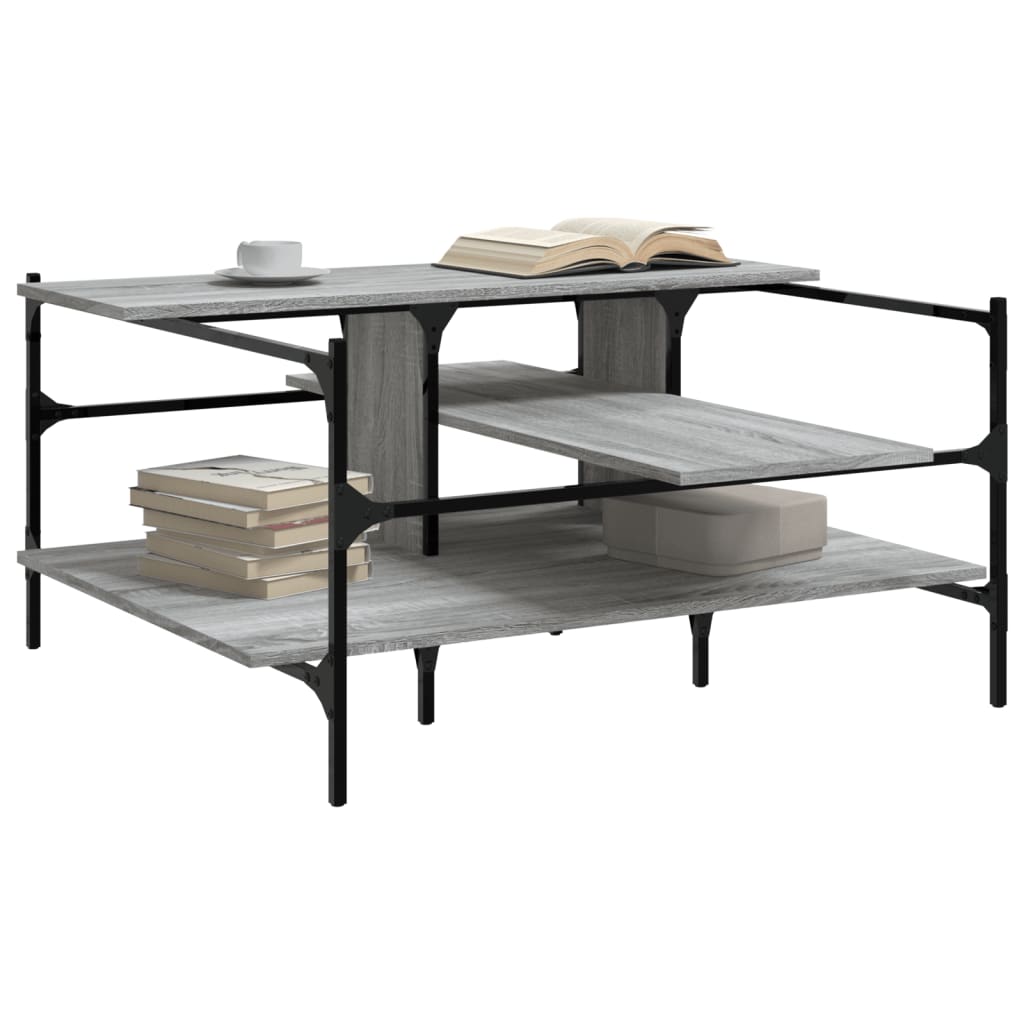 Tavolino Salotto Grigio Sonoma 100x100x48,5cm Legno Multistrato
