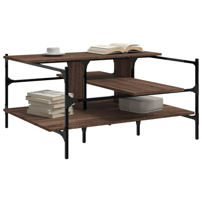 Tavolino Salotto Rovere Marrone 100x100x48,5 Legno Multistrato