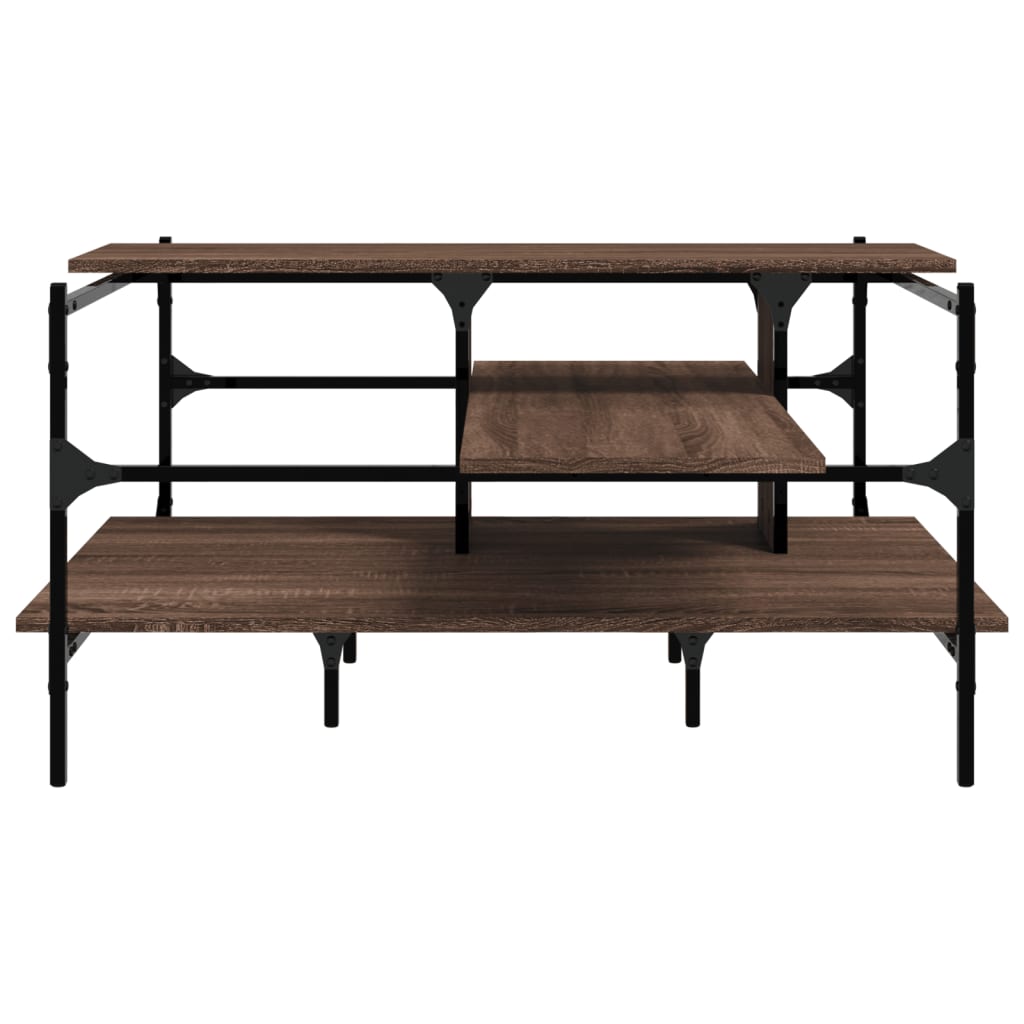 Tavolino Salotto Rovere Marrone 100x100x48,5 Legno Multistrato | homemem39