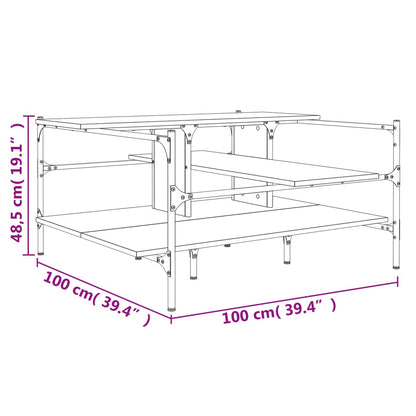 Tavolino Salotto Rovere Marrone 100x100x48,5 Legno Multistrato | homemem39
