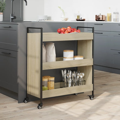 Carrello da Cucina Rovere Sonoma 70x30x82 cm Legno Multistrato - homemem39