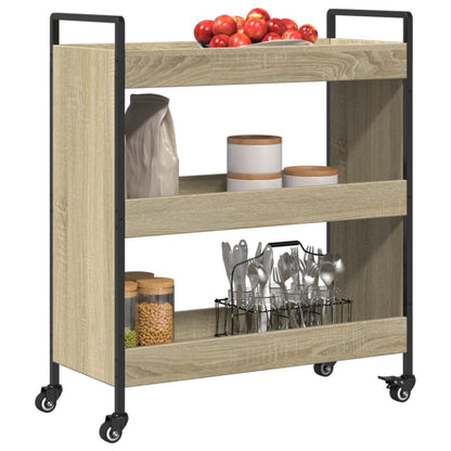 Carrello da Cucina Rovere Sonoma 70x30x82 cm Legno Multistrato - homemem39