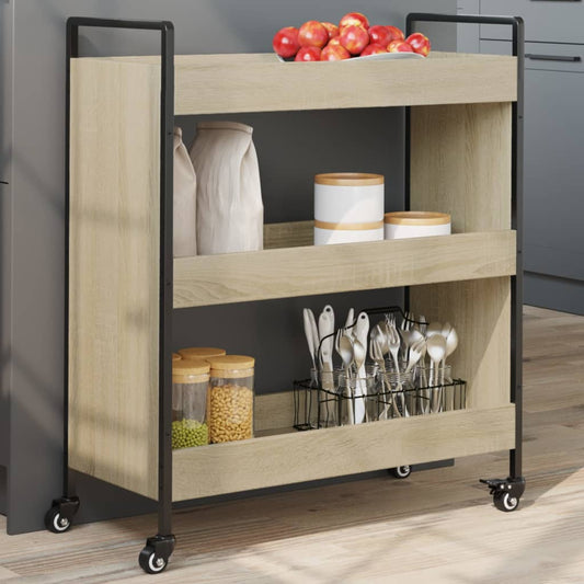 Carrello da Cucina Rovere Sonoma 70x30x82 cm Legno Multistrato - homemem39