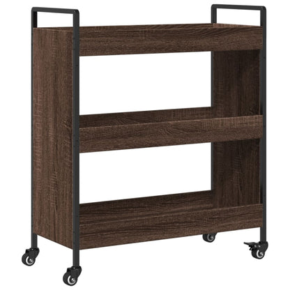 Kitchen Trolley Brown Oak 70x30x82 cm Plywood