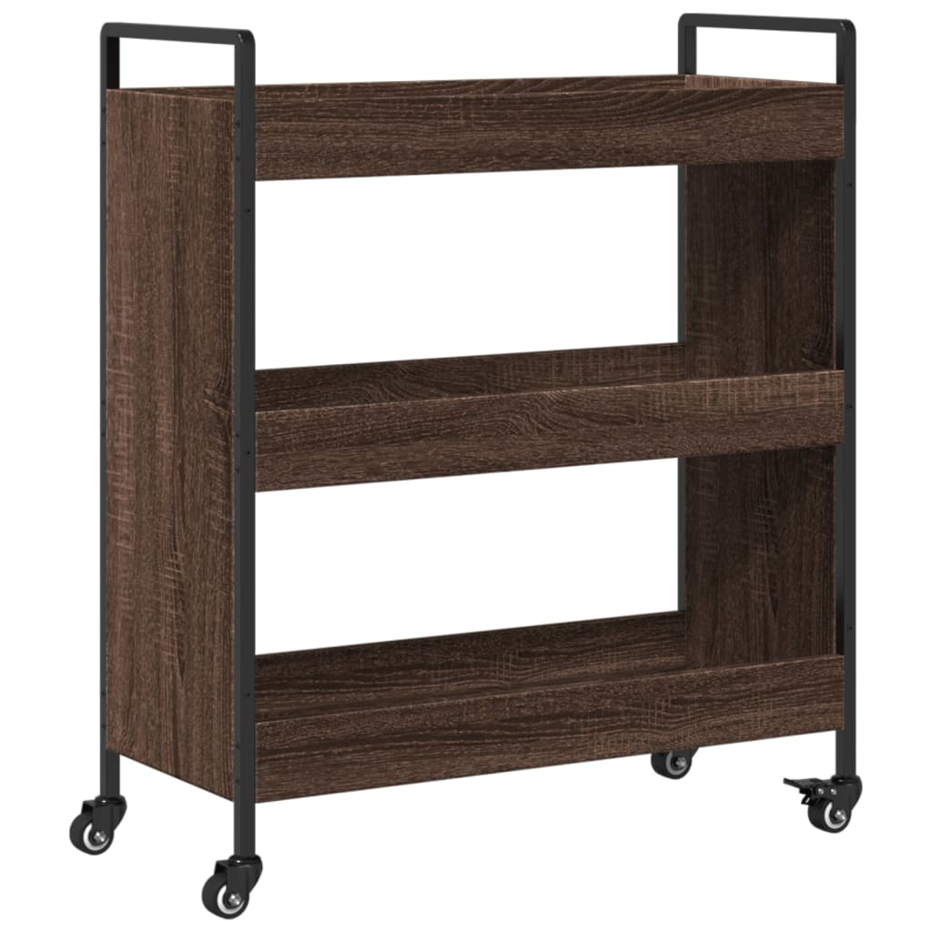 Carrello da Cucina Rovere Marrone 70x30x82 cm Legno Multistrato - homemem39