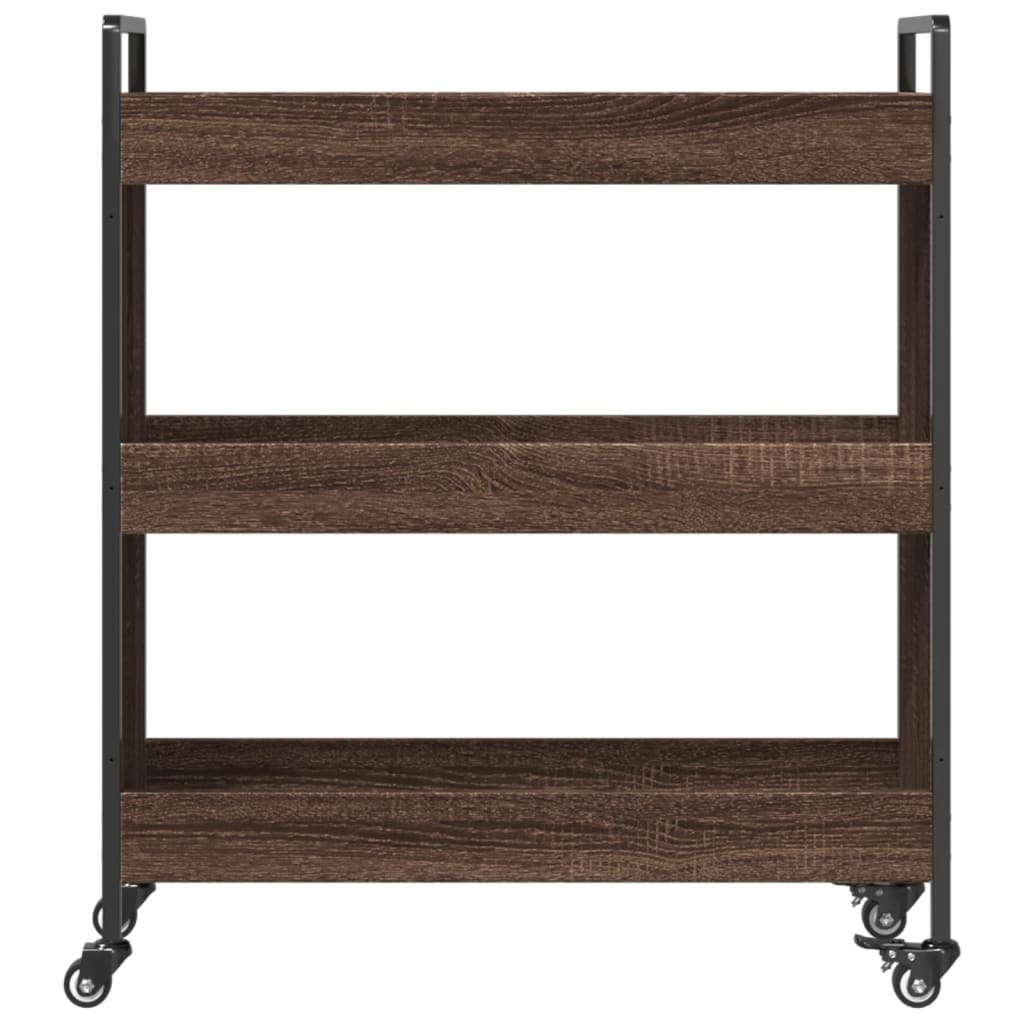 Carrello da Cucina Rovere Marrone 70x30x82 cm Legno Multistrato - homemem39
