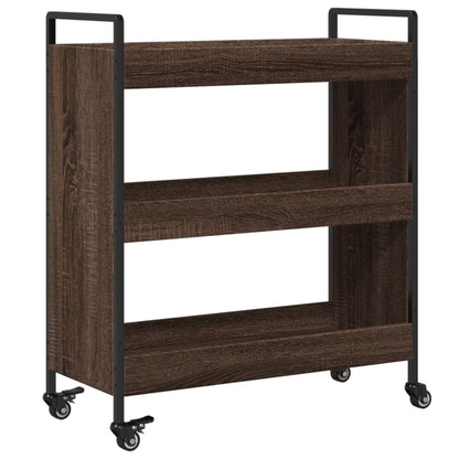 Kitchen Trolley Brown Oak 70x30x82 cm Plywood