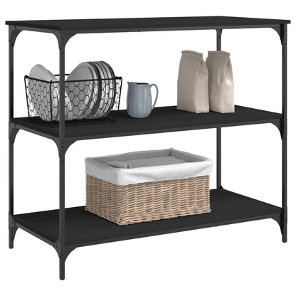 Black Kitchen Trolley 102x50x95 cm in Multilayer Wood