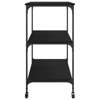 Black Kitchen Trolley 102x50x95 cm in Multilayer Wood