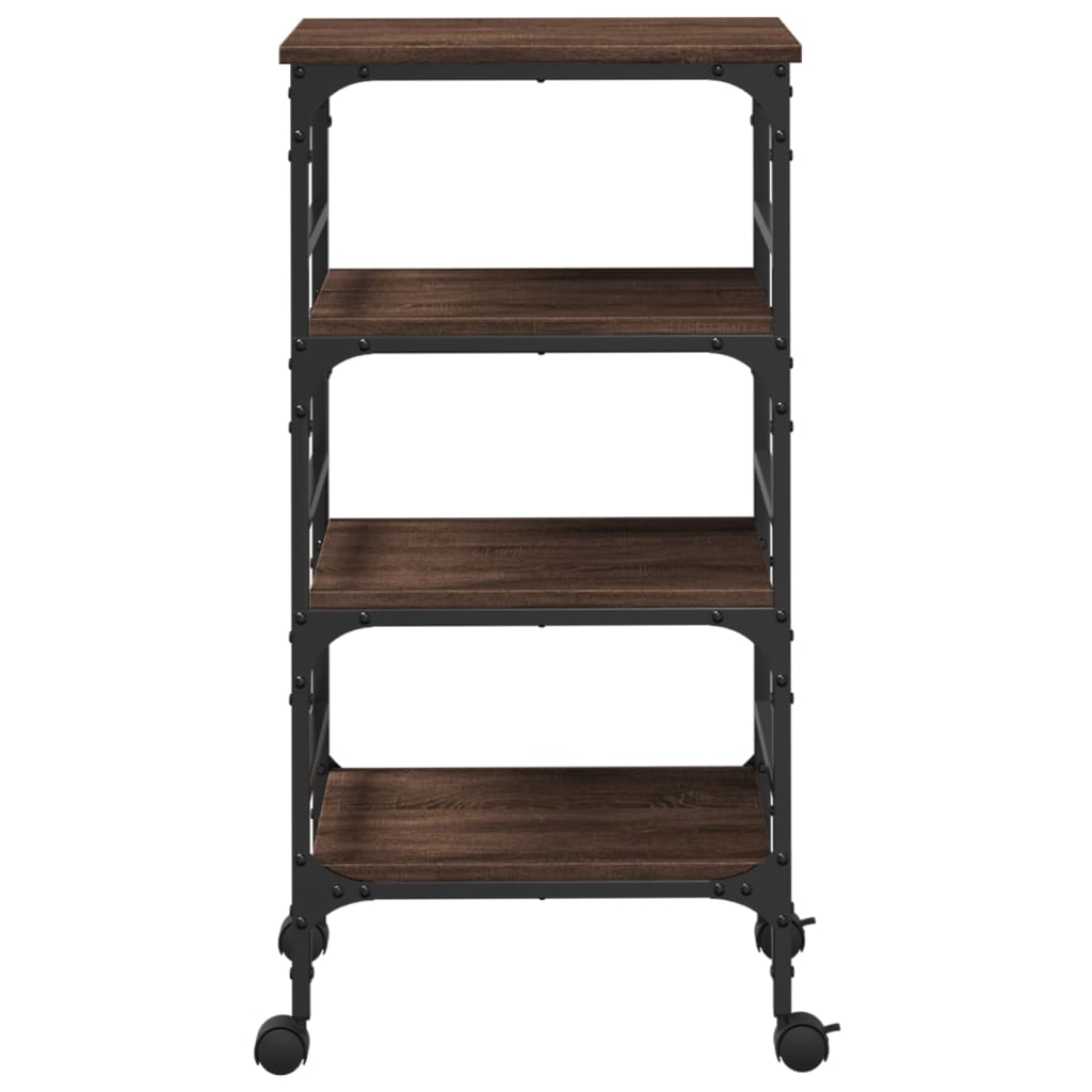 Carrello Cucina Rovere Marrone 45x35x89,5 cm Legno Multistrato - homemem39