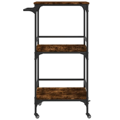 Carrello da Cucina Rovere Fumo 60,5x50x105 cm Legno Multistrato - homemem39