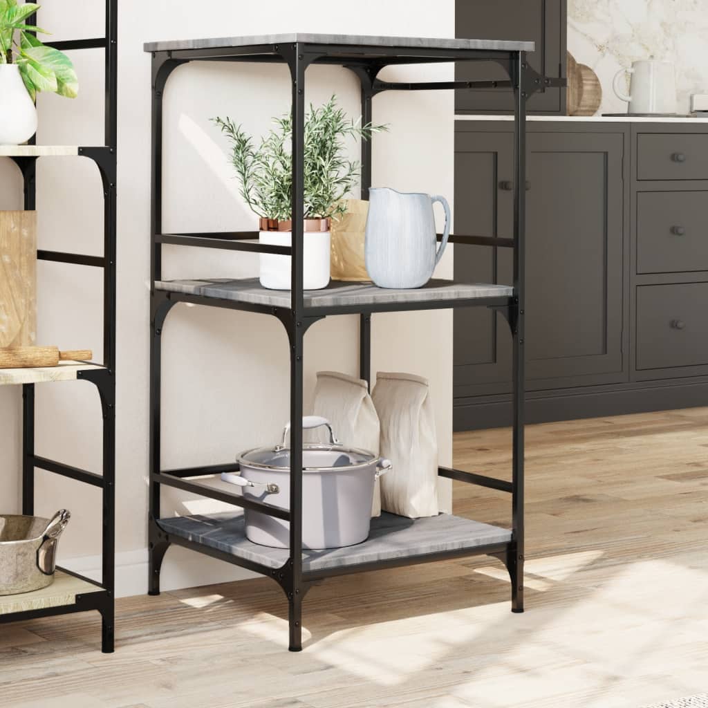 Carrello da Cucina Grigio Sonoma 60,5x50x105 cm - homemem39