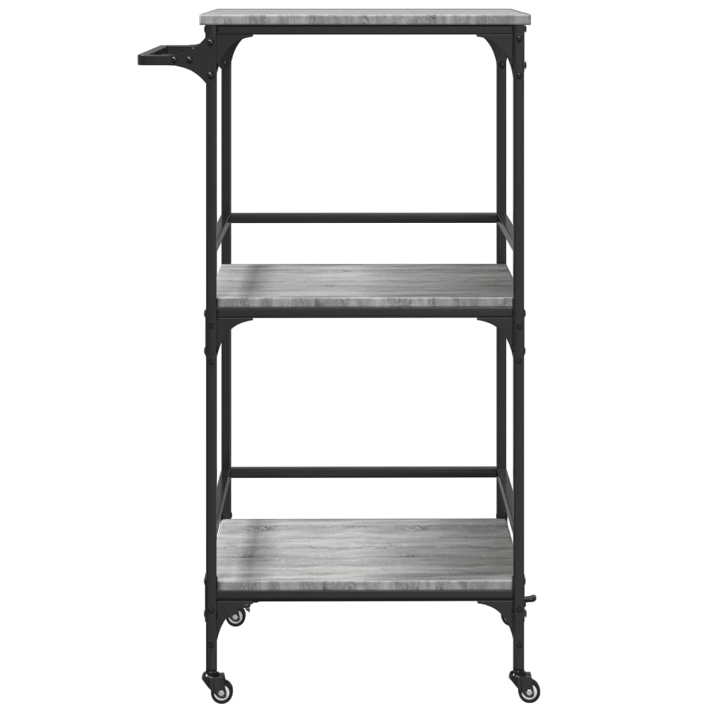 Carrello da Cucina Grigio Sonoma 60,5x50x105 cm - homemem39