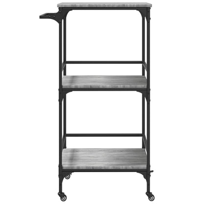 Carrello da Cucina Grigio Sonoma 60,5x50x105 cm - homemem39