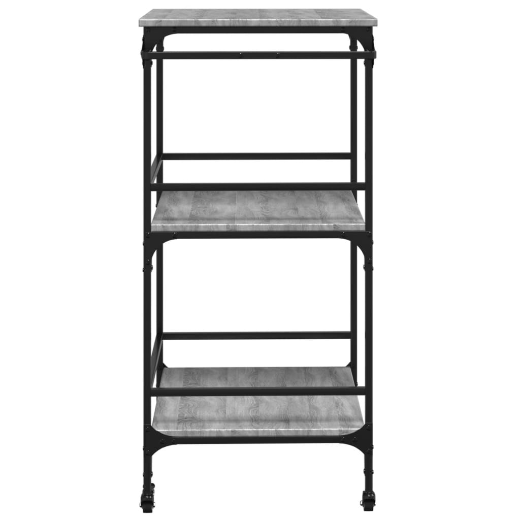 Carrello da Cucina Grigio Sonoma 60,5x50x105 cm - homemem39