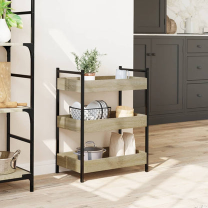 Carrello da Cucina Rovere Sonoma 50x30x70 cm Legno Multistrato - homemem39