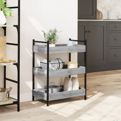 Carrello da Cucina Grigio Sonoma 50x30x70 cm Legno Multistrato - homemem39