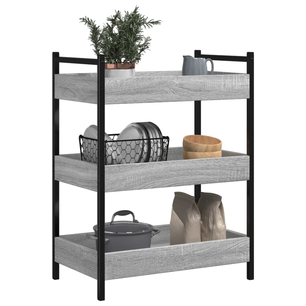 Carrello da Cucina Grigio Sonoma 50x30x70 cm Legno Multistrato - homemem39
