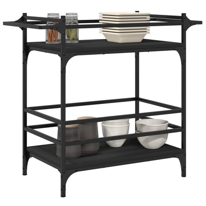 Carrello da Cucina Nero 82x40x78,5 cm in Legno Multistrato - homemem39