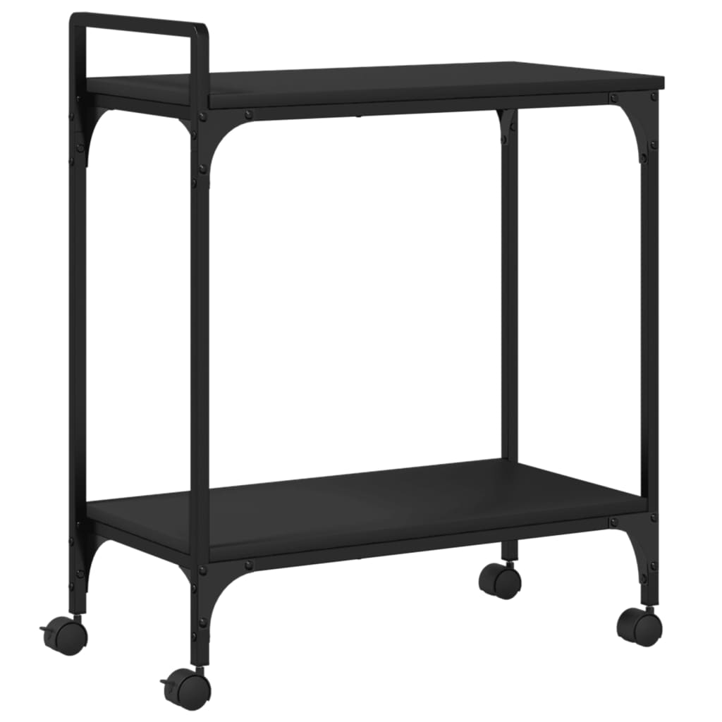 Carrello da Cucina Nero 60,5x31x72,5 cm in Legno Multistrato - homemem39