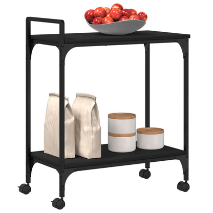 Carrello da Cucina Nero 60,5x31x72,5 cm in Legno Multistrato - homemem39