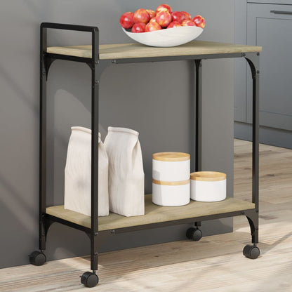 Carrello Cucina Rovere Sonoma 60,5x31x72,5 cm Legno Multistrato - homemem39