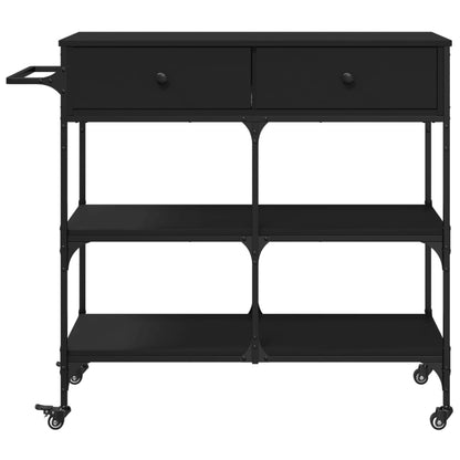 Carrello da Cucina Nero 105x42x95 cm in Legno Multistrato - homemem39