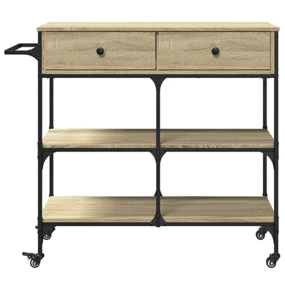 Carrello da Cucina Rovere Sonoma 105x42x95 cm Legno Multistrato - homemem39