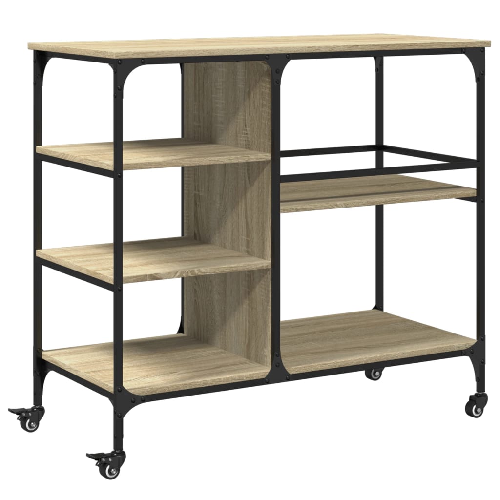 Carrello Cucina Rovere Sonoma 100x48x89,5 cm Legno Multistrato - homemem39