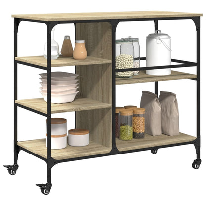 Carrello Cucina Rovere Sonoma 100x48x89,5 cm Legno Multistrato - homemem39