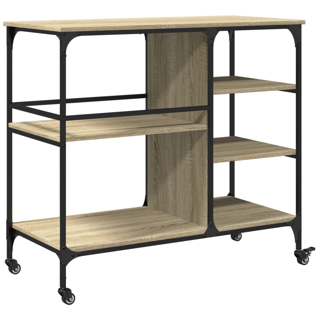 Carrello Cucina Rovere Sonoma 100x48x89,5 cm Legno Multistrato - homemem39