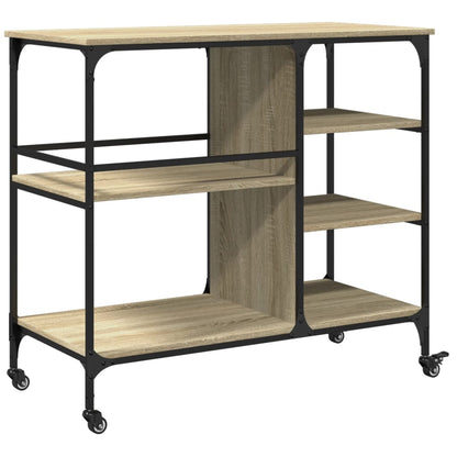 Carrello Cucina Rovere Sonoma 100x48x89,5 cm Legno Multistrato - homemem39