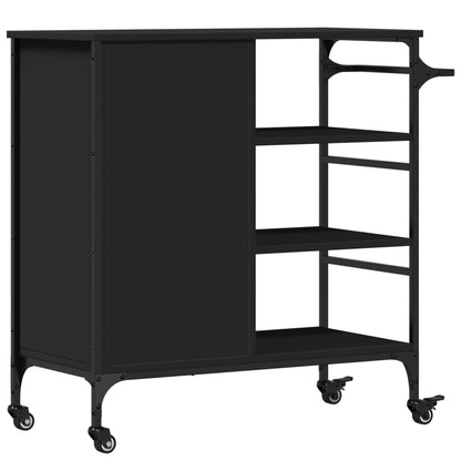 Carrello da Cucina Nero 87,5x38,5x84,5 cm in Legno Multistrato - homemem39