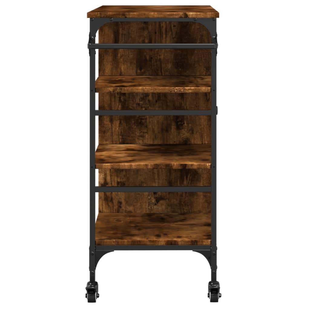 Carrello Cucina Rovere Fumo 87,5x38,5x84,5 cm Legno Multistrato - homemem39