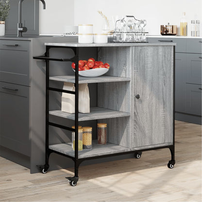 Carrello da Cucina Grigio Sonoma 87,5x38,5x84,5 cm Multistrato - homemem39