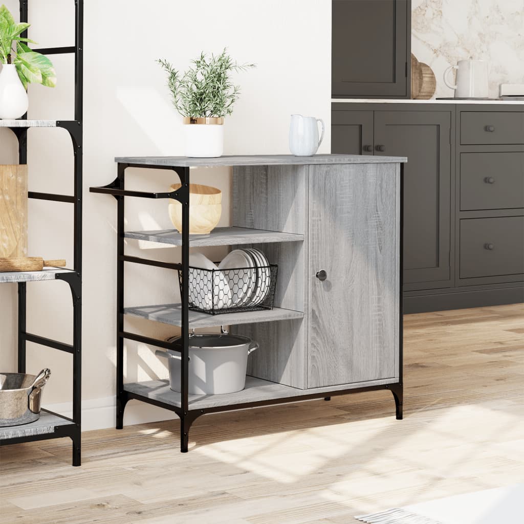 Carrello da Cucina Grigio Sonoma 87,5x38,5x84,5 cm Multistrato - homemem39