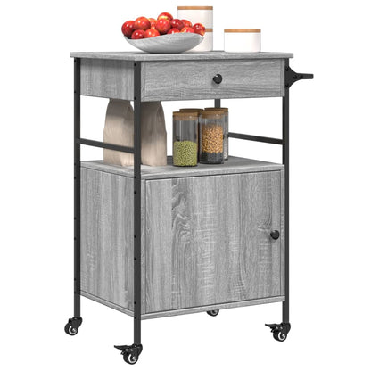 Carrello da Cucina Grigio Sonoma 56x43x89,5cm Legno Multistrato - homemem39