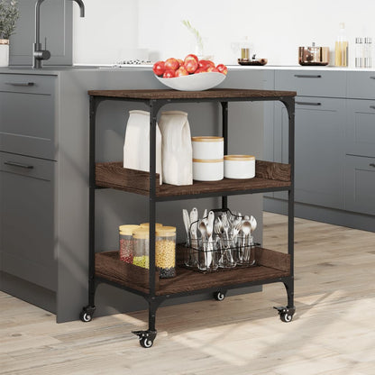 Carrello Cucina Rovere Marrone 60x41x80,5 cm Legno Multistrato - homemem39