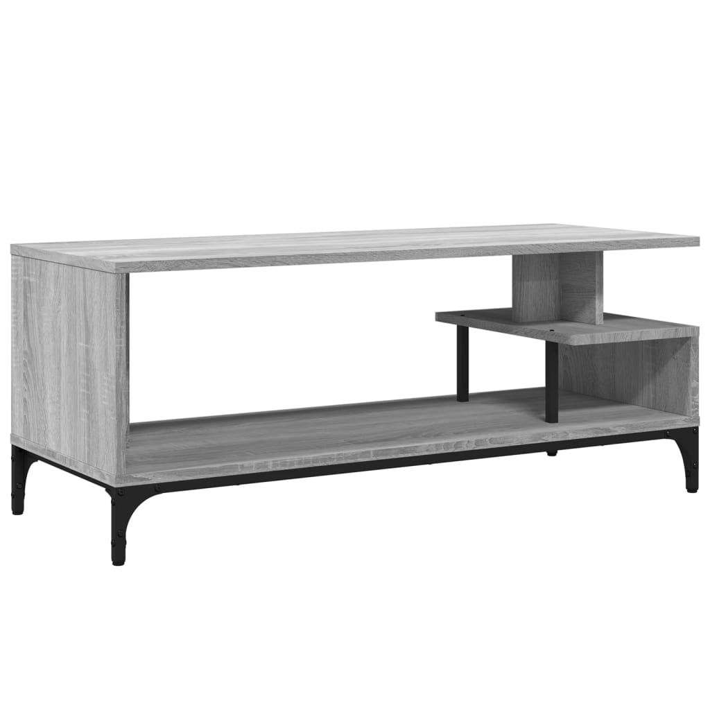 Mobile TV Grigio Sonoma 102x40x41cm Legno e Acciaio a Polvere - homemem39