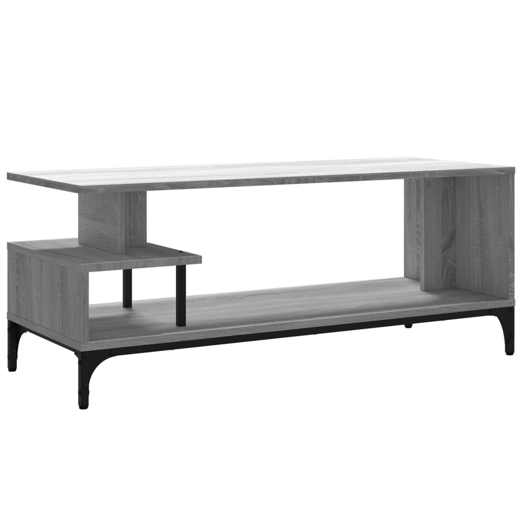 Mobile TV Grigio Sonoma 102x40x41cm Legno e Acciaio a Polvere - homemem39