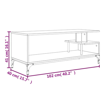 Mobile TV Grigio Sonoma 102x40x41cm Legno e Acciaio a Polvere | homemem39