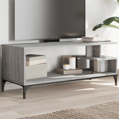 Mobile TV Grigio Sonoma 102x40x41cm Legno e Acciaio a Polvere - homemem39