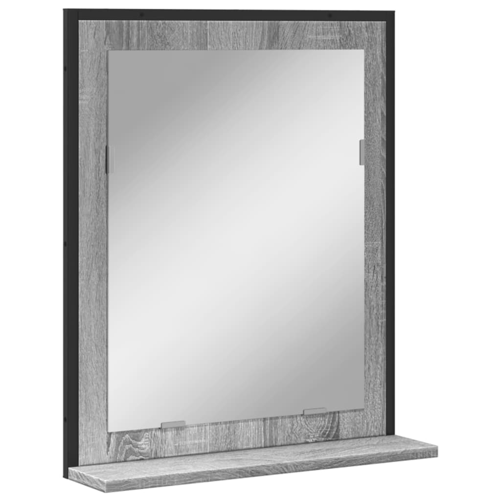 Specchio Bagno con Ripiano Grigio Sonoma 50x12x60cm Multistrato | homemem39