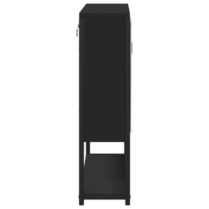 Mobile da Bagno con Specchio Nero 60x16x60 cm Legno Multistrato | homemem39