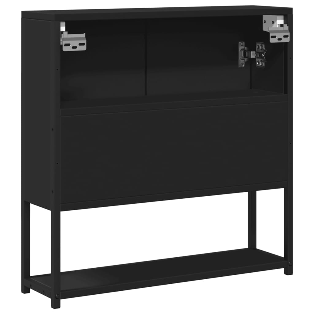 Mobile da Bagno con Specchio Nero 60x16x60 cm Legno Multistrato | homemem39