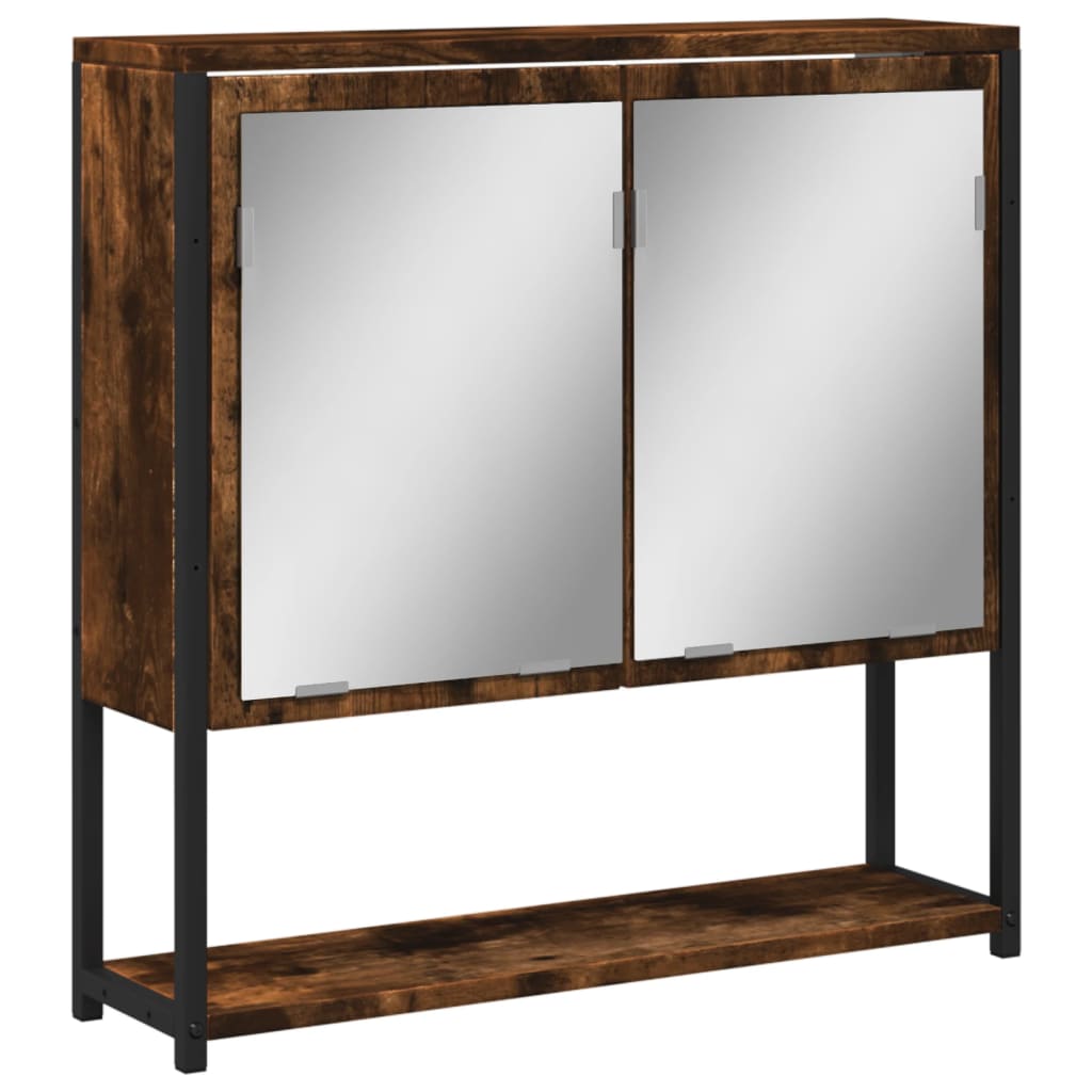 Mobile Bagno Specchio Rovere Fumo 60x16x60 cm Legno Multistrato | homemem39