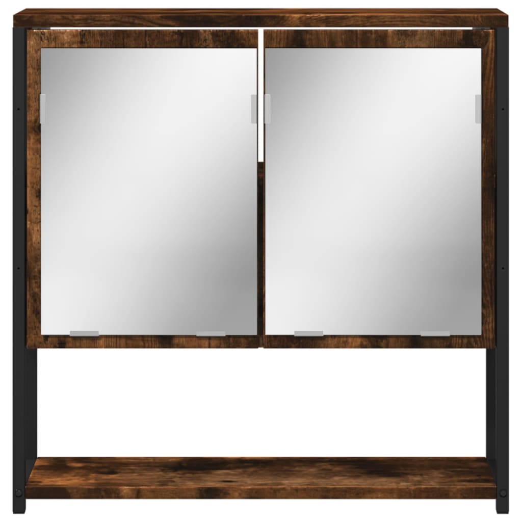Mobile Bagno Specchio Rovere Fumo 60x16x60 cm Legno Multistrato | homemem39