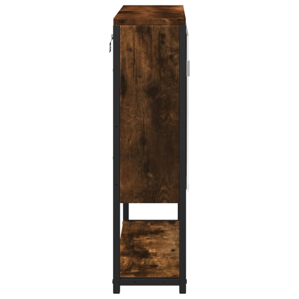 Mobile Bagno Specchio Rovere Fumo 60x16x60 cm Legno Multistrato | homemem39