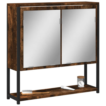 Mobile Bagno Specchio Rovere Fumo 60x16x60 cm Legno Multistrato | homemem39