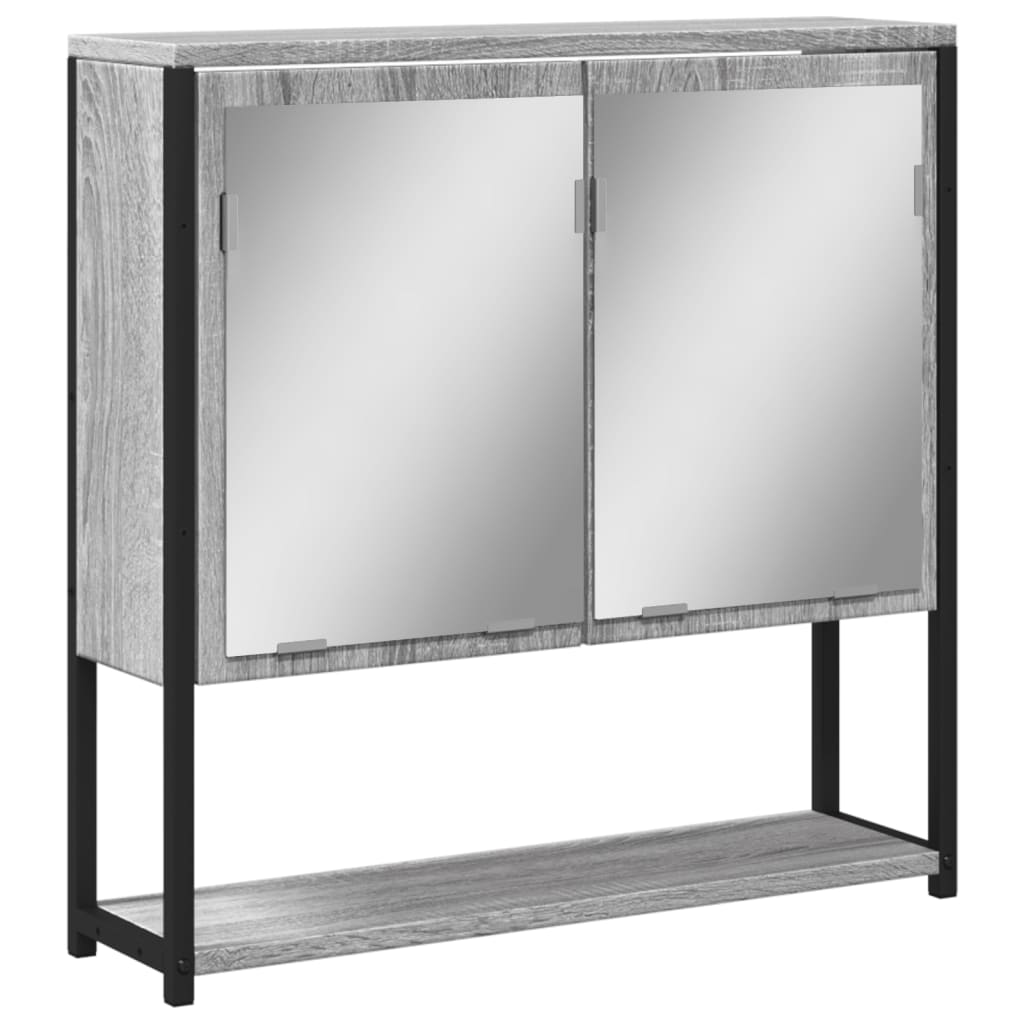 Mobile Specchio da Bagno Grigio Sonoma 60x16x60 cm Multistrato | homemem39